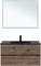AQUANET Тумба под раковину подвесная Алвита New 100 2 ящика, дуб веллингтон табак AQUANET-334188
