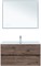 AQUANET Тумба под раковину подвесная Алвита New 100 2 ящика, дуб веллингтон табак AQUANET-334188