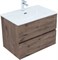 AQUANET Тумба под раковину подвесная Алвита New 70 2 ящика, дуб веллингтон табак AQUANET-334185