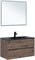 AQUANET Тумба под раковину подвесная Алвита New 90 2 ящика, дуб веллингтон табак AQUANET-334187