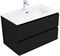 AQUANET Тумба под раковину подвесная Вега 2.0 80 черный AQUANET-337955