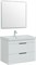 AQUANET Тумба под раковину подвесная Ирис New 80 белый глянец (2 ящика) AQUANET-310146