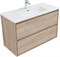 AQUANET Тумба под раковину подвесная Милан 100 дуб светлый AQUANET-336385