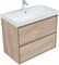 AQUANET Тумба под раковину подвесная Милан 80 дуб светлый AQUANET-336384