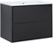 AQUANET Тумба под раковину подвесная Милан 80 черный глянец AQUANET-269303