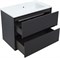 AQUANET Тумба под раковину подвесная Милан 80 черный глянец AQUANET-269303