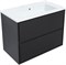 AQUANET Тумба под раковину подвесная Милан 80 черный глянец AQUANET-269303