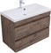 AQUANET Тумба под раковину подвесная Нота New 90 дуб веллингтон табак AQUANET-334193