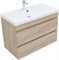 AQUANET Тумба под раковину подвесная Нота New 90 дуб светлый AQUANET-334199