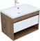 AQUANET Тумба под раковину подвесная Тренд 75 дуб рустикальный/белый сатин AQUANET-345118 - фото 307722 AQUANET Тумба под раковину подвесная Тренд 75 дуб рустикальный/белый сатин AQUANET-345118 - фото 307722