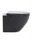 AQUAme Унитаз подвесной с сиденьем SoftClose, технология смыва Rimless, скрыт. крепеж. черный мат, черный матовый AQM2002MB