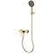 AQUAme Asti Смеситель для душа однорычажный, с душевым набором, 3 режима, Brushed gold AQM6413BG - фото 311513
