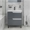 SANTA Тумба для раковины "Антарес 70" 2 ящика напольная (ум. Астория 70), графит матовый SANTA 700520