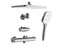CERSANIT Душевая система VIVO (смеситель термостатический) с изливом 3 режима шланг 150 металл квадрат, хром A64530