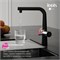 IDDIS Смеситель для кухни Pure с каналом для фильтрованной воды и выдвижным изливом, черный матовый (PURBLPFi05N) PURBLPFi05N