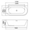 AZARIO Ванна акриловая LAGO BLANCO 1700х750х580 пристенная, левая, в комплекте с сифоном и металлической рамой (AZ-6724-1CL) AZ-6724-1CL 17075