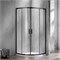 AZARIO Душевое ограждение  MILTON 900х900х2000, БЕЗ ПОДДОНА, полукруглое, прозрачное стекло 6 мм, цвет профиля черный (AZ-ND2142 900 Black), двери раздвижные AZ-ND2142 900 Black