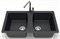 AZARIO Кухонная мойка Elmas 780х500х190 двойная, искусственный мрамор, цвет черный (CS00078333) CS00078333