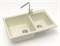 AZARIO Кухонная мойка Grand 765х500х190 двойная, искусственный мрамор, цвет бежевый (CS00079902) CS00079902
