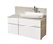 AQUATON Тумба под раковину Мишель 100 подвесная, дуб эндгрейн, белый (1A244101MIX40) 1A244101MIX40