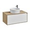 AQUATON Тумба под раковину Либерти 90 дуб эльвезия, белый глянец (1A279901LYC70) 1A279901LYC70