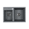 AQUATON Мойка для кухни Делия 78 DBL, 2 чаши, серый (1A723132DE230) 1A723132DE230 - фото 348709