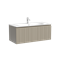 SANCOS Тумба подвесная с рельефным фасадом Code 990х453х400, c одним ящиком оснащенным доводчиками скрытого монтажа с системой Soft close (плавного закрывания), цвет серая платина , арт. CD100GP CD100GP - фото 349491