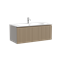 SANCOS Тумба подвесная с рельефным фасадом Code 990х453х400, c одним ящиком оснащенным доводчиками скрытого монтажа с системой Soft close (плавного закрывания), цвет серо- бежевый , арт. CD100GB CD100GB - фото 349518