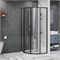 AZARIO Душевое ограждение SHANGHAI 1000х1000х1950 четверть круга, прозрачное стекло 6 мм, профиль черный матовый, двери раздвижные AZ-S43-100-MB-CL