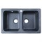 AZARIO Кухонная мойка Alba 780x490x190 двойная, искусственный мрамор, сифон в комплекте, цвет черный (CS00105217) CS00105217