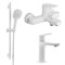 AZARIO Набор смесителей 3 в 1 для ванны TREYA, белый матовый (AZ-156805126+AZ-156845026+AZ-157820226) AZ-156805126+AZ-156845026+AZ-157820226