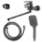 AZARIO Смеситель для ванны Conda керамический картридж, длинный излив, с ручным душем, шланг 150 см, графит (AZ-K1711GR) AZ-K1711GR