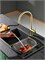 AQUAme AQM9901BG  Cucina  Смеситель для кухни с выдвижным U-образным изливом, золото шлифованное AQM9901BG