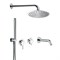 AQUAme AQM8408CR Набор для комплектации ванны с изливом, верхним и ручным душем, хром AQM8408CR