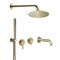 AQUAme AQM8408BG Набор для комплектации ванны с изливом, верхним и ручным душем, шлифованное золото AQM8408BG