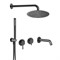 AQUAme AQM8408GM Набор для комплектации ванны с изливом, верхним и ручным душем, темный металл AQM8408GM