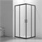 VECONI Душевой угол прямоугольный, двери раздвижные Rovigo RV-101B, 900x800x1900, черный, стекло прозрачное RV101B-8090-01-C4