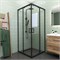 VECONI Душевой угол квадратный, двери раздвижные Rovigo RV-13, 900x900x1950, черный, стекло прозрачное RV13-90-01-C5