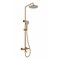 LEMARK Смеситель Kalina LMF-2126S-BRG для ванны и душа с регулируемой высотой штанги и лейкой верхнего душа «Тропический дождь», брашированное золото LMF-2126S-BRG