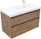 AQUANET Тумба с раковиной Nova Lite 2.0 100 R 2 ящ. цв. дуб рустикальный AQUANET-365913