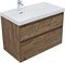 AQUANET Тумба с раковиной Nova Lite 2.0 90 L 2 ящ. цв. дуб рустикальный AQUANET-365923