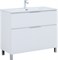 AQUANET Тумба с раковиной Алвита new 100 (Flat) напольная 2 ящ. цв. белый матовый AQUANET-345671
