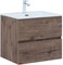 AQUANET Тумба с раковиной Алвита new 60 2 ящ. цв.дуб веллингтон табак AQUANET-335685