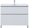 AQUANET Тумба с раковиной Вега 100 (Flat) напольная 2 ящ. цв. белый глянец AQUANET-345379