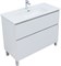 AQUANET Тумба с раковиной Вега 100 (Flat) напольная 2 ящ. цв. белый глянец AQUANET-345379