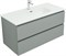 AQUANET Тумба с раковиной Вега 2.0 100 2 ящ. цв.мисти грин (раковина Ирис) AQUANET-344752