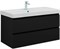 AQUANET Тумба с раковиной Вега 2.0 100 2 ящ. цв.черный (раковина Ирис) AQUANET-344745