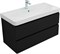 AQUANET Тумба с раковиной Вега 2.0 100 2 ящ. цв.черный (раковина Ирис) AQUANET-344745