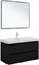 AQUANET Тумба с раковиной Вега 2.0 100 2 ящ. цв.черный (раковина Ирис) AQUANET-344745