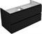 AQUANET Тумба с раковиной Вега 2.0 100 2 ящ. цв.черный (раковина Ирис) AQUANET-344745